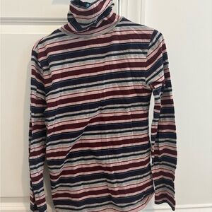 Striped Turtleneck Long Sleeve Top